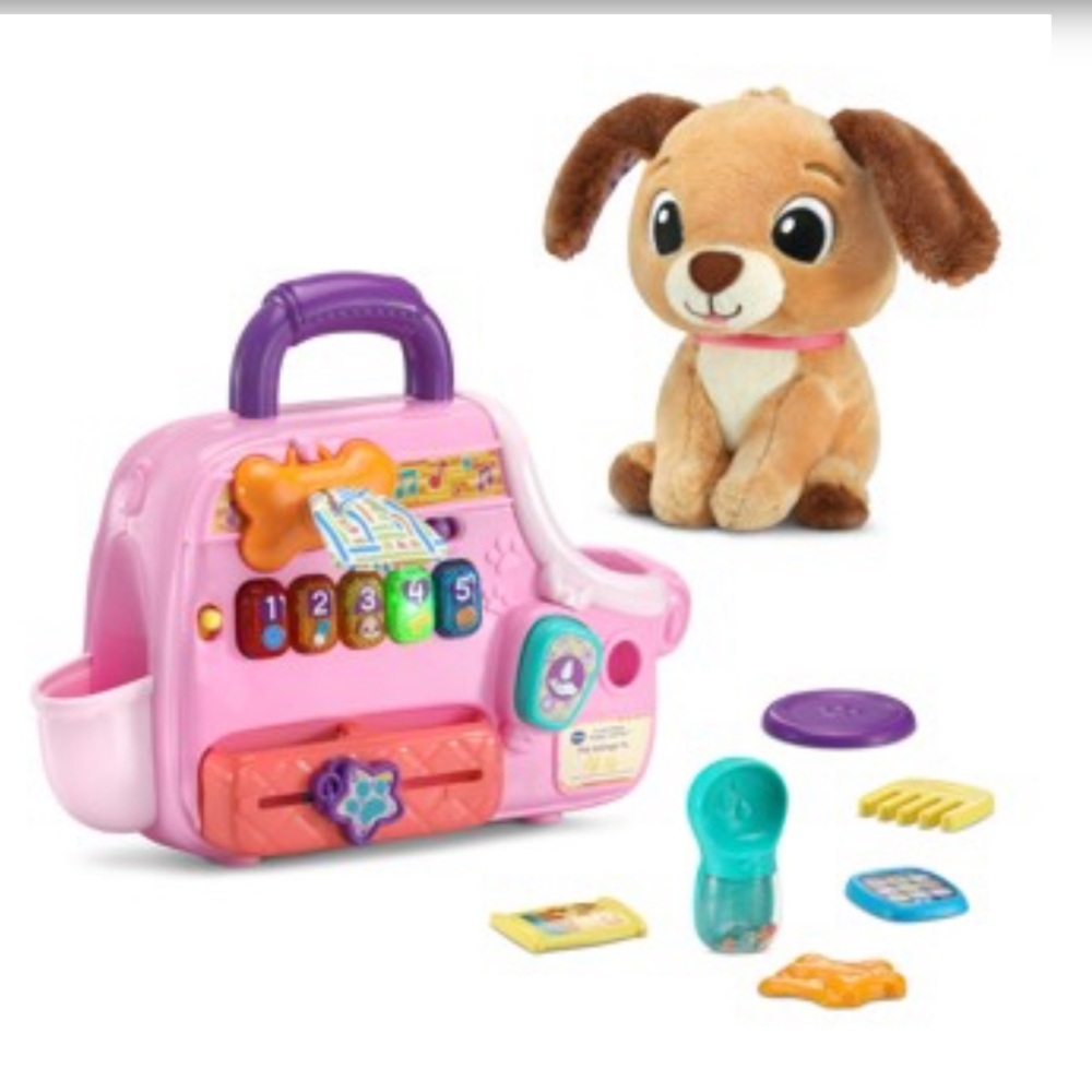 Vtech Cutie Paws Puppy Carrier Pink Toy Set with Plush Dog